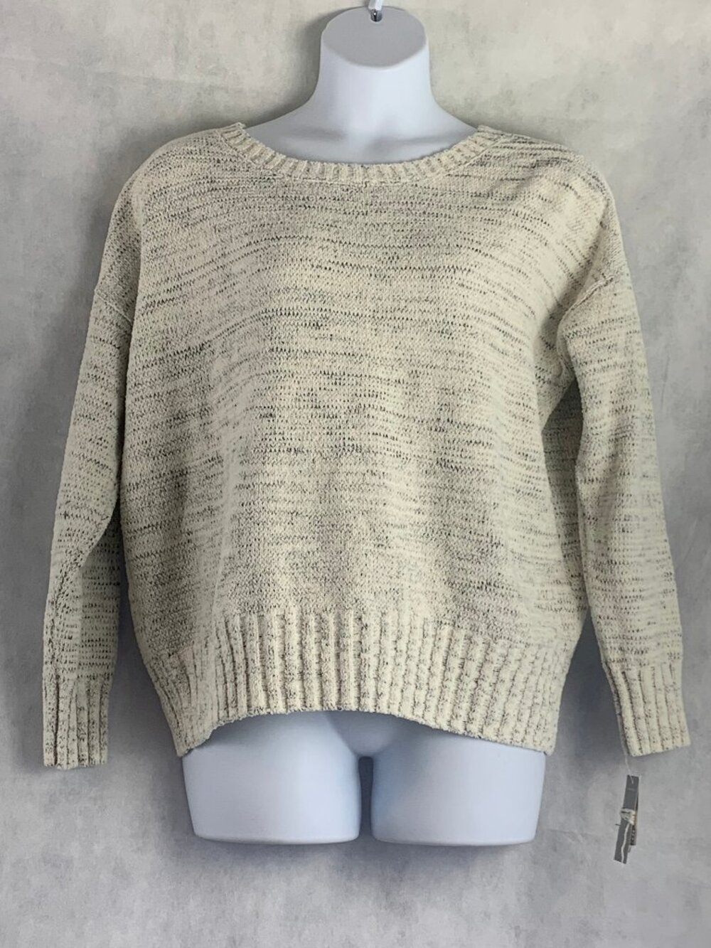 Charter Club Women's Plus Size Long-Sleeve Scarf Sweater, Vanilla Bean, 0X